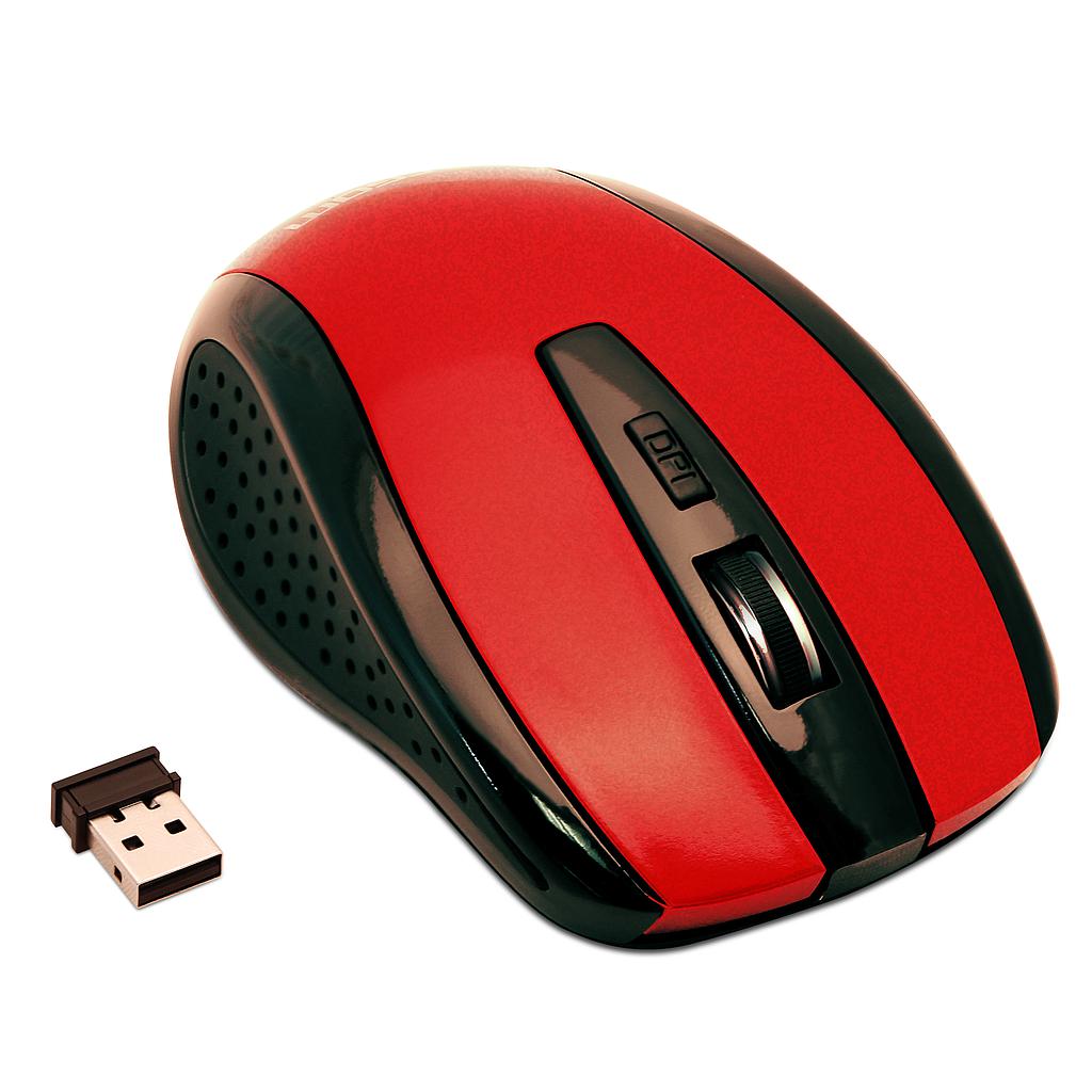 MOUSE INALÁMBRICO 2,4G ROJO ARGOM
