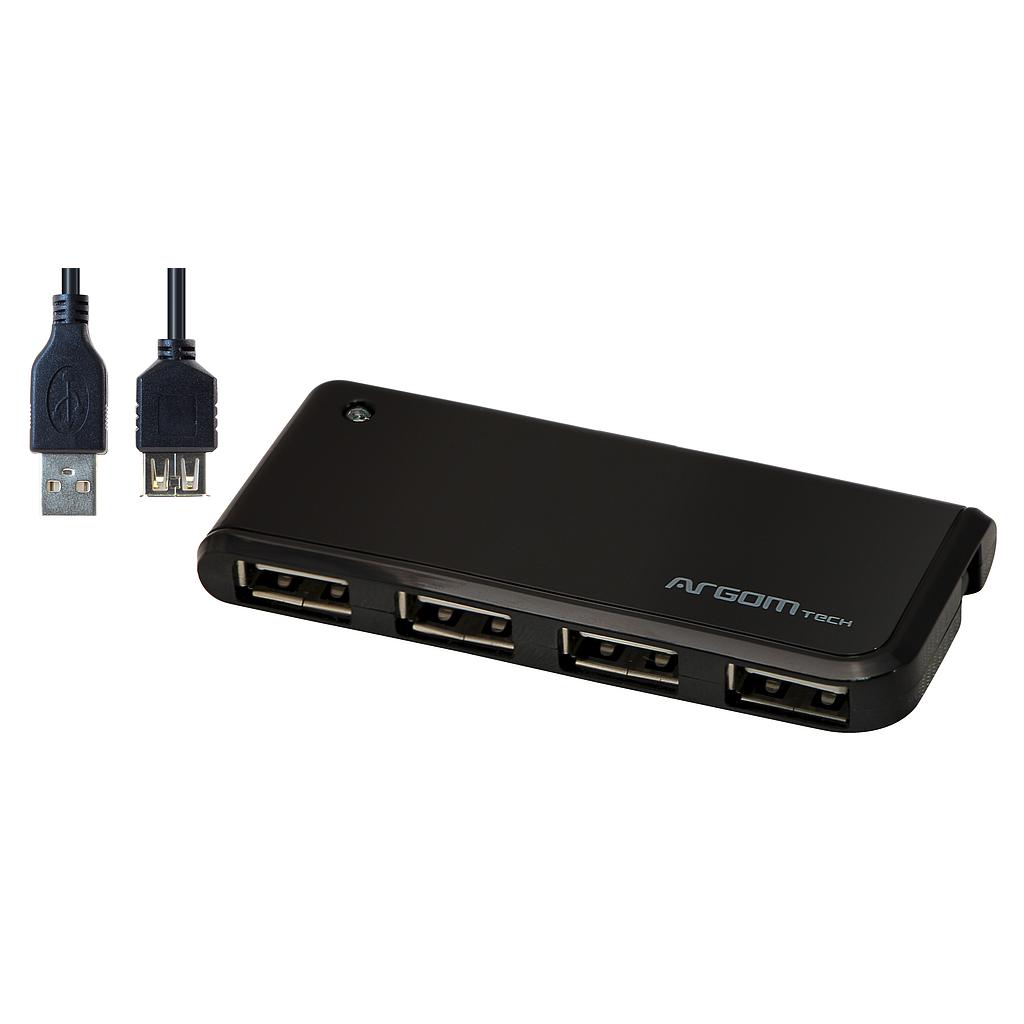 MINI HUB ARGOM UNIVERSAL DE 4 PUERTOS USB 2.0
