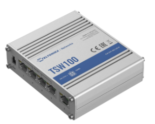 SWITCH INDUSTRIAL TELTONIKA TSW100 NO ADM 5XGE 4XPOE 30W