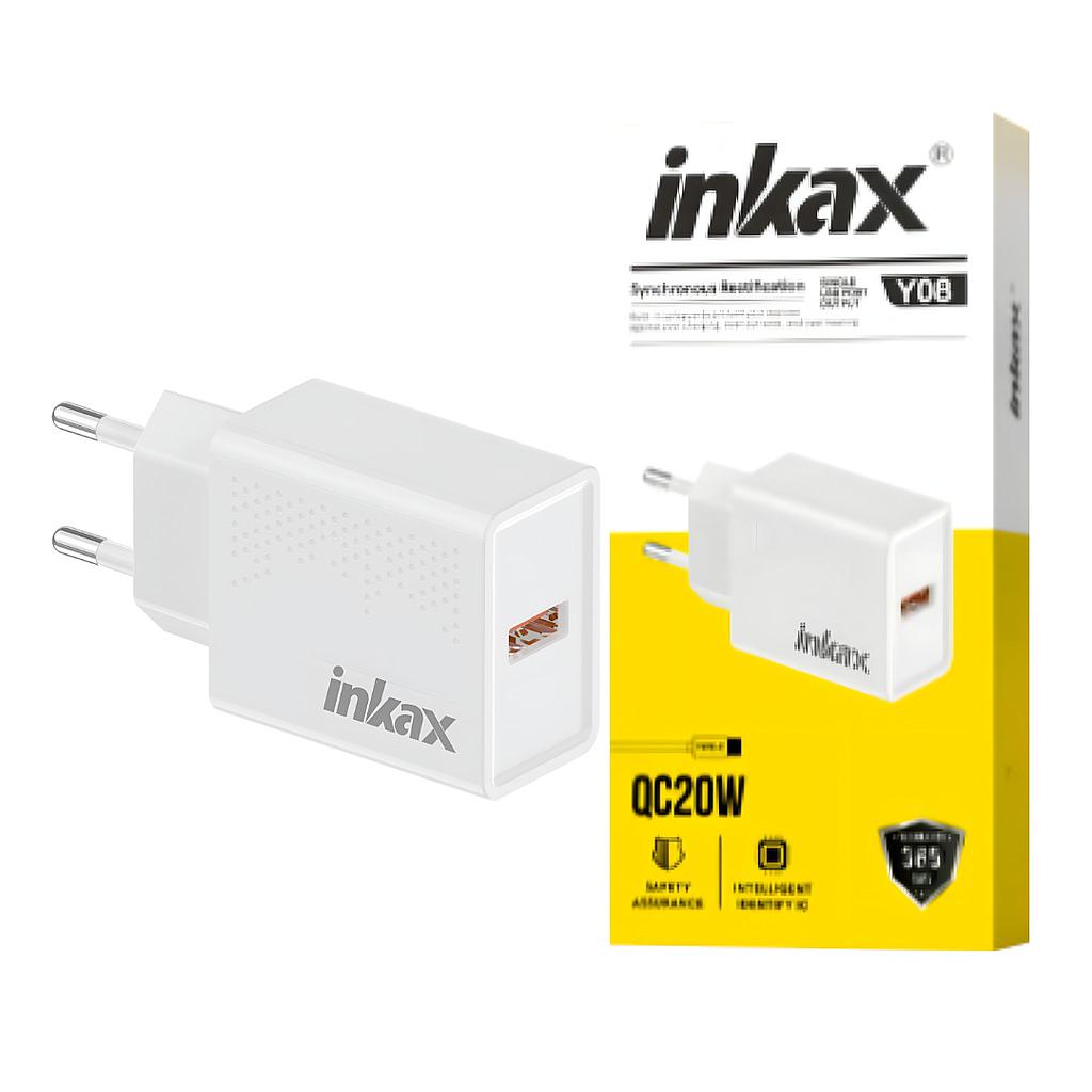 Cargador Inkax USB-A QC3.0 20w blanco