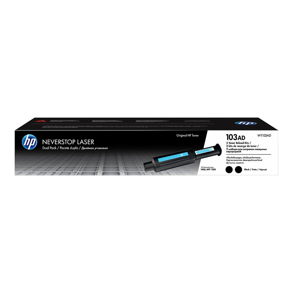 HP 103AD Reload Kit - Paquete de 2 - negro